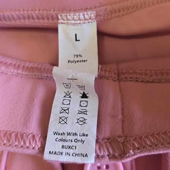 Halara Large L Day Stretch High Waist Pants Pockets Leg Pink Buttons - Picture 7 of 8